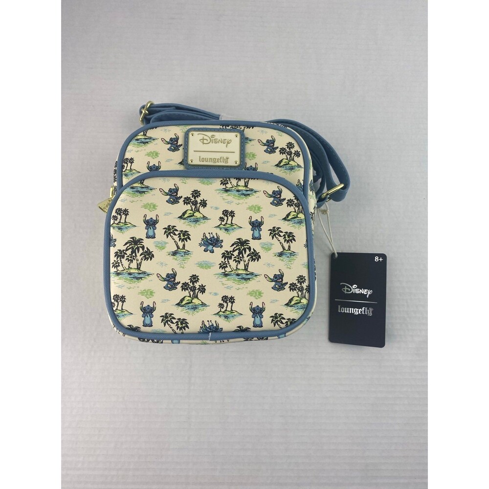 Loungefly Disney Lilo & Stitch Sketch AOP Crossbody Bag Purse-tropical-palm tree